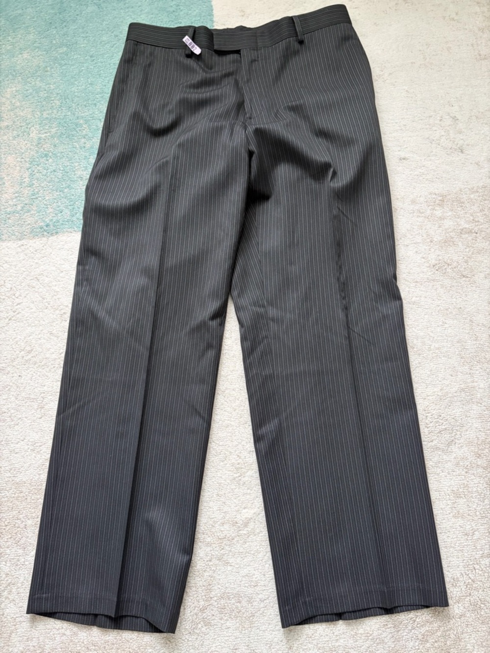 Men's Black Pinstripe Dress Pants